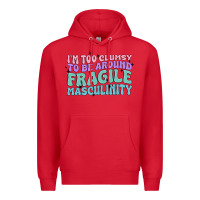 Red i'm too clumsy to be around fragile masculinity Premium Hoodie - MaliasSmallBusiness