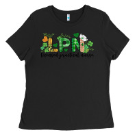 Black st. patricks day registered nurse lpn heart Ladies Tee - BarkalooDesign
