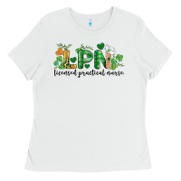 White st. patricks day registered nurse lpn heart Ladies Tee - BarkalooDesign