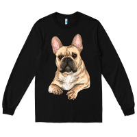Black french bulldog sitting Long Sleeve Tee - RanaPortraitStore