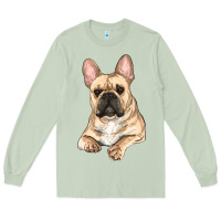 Matcha french bulldog sitting Long Sleeve Tee - RanaPortraitStore