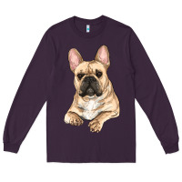 Plum french bulldog sitting Long Sleeve Tee - RanaPortraitStore