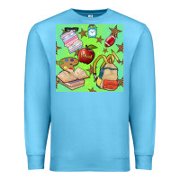 Ocean Blue school seamless pattern Premium Sweatshirt - BundleAndBundleShop