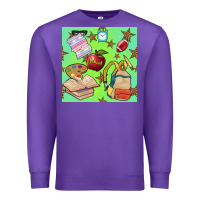Purple school seamless pattern Premium Sweatshirt - BundleAndBundleShop
