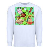 White school seamless pattern Premium Sweatshirt - BundleAndBundleShop