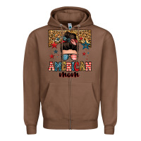 Chestnut american mom junkie messy bun Zipper Hoodie - Zillion Design Studio