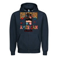 Navy american mom junkie messy bun Zipper Hoodie - Zillion Design Studio