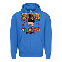 True Royal american mom junkie messy bun Zipper Hoodie - Zillion Design Studio