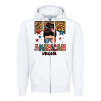 White american mom junkie messy bun Zipper Hoodie - Zillion Design Studio