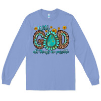 Colony Blue with god all things are possible gemstone Long Sleeve Tee - Zillion Design Studio