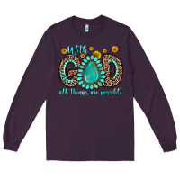 Plum with god all things are possible gemstone Long Sleeve Tee - Zillion Design Studio