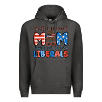 Charcoal Heather just a normal mom trying not to raise liberals Premium Hoodie - MaliasSmallBusiness