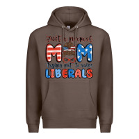 Coffee just a normal mom trying not to raise liberals Premium Hoodie - MaliasSmallBusiness