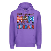 Purple just a normal mom trying not to raise liberals Premium Hoodie - MaliasSmallBusiness