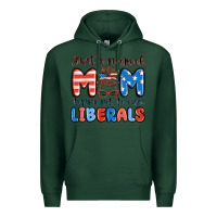 Sports Green just a normal mom trying not to raise liberals Premium Hoodie - MaliasSmallBusiness