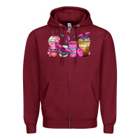Burgundy antisocial butterfly coffee cups Zipper Hoodie - Zillion Design Studio