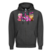 Charcoal Heather antisocial butterfly coffee cups Zipper Hoodie - Zillion Design Studio