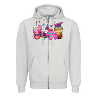 Dove Grey antisocial butterfly coffee cups Zipper Hoodie - Zillion Design Studio