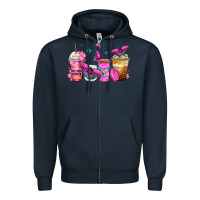 Navy antisocial butterfly coffee cups Zipper Hoodie - Zillion Design Studio