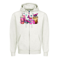 Oatmeal Heather antisocial butterfly coffee cups Zipper Hoodie - Zillion Design Studio