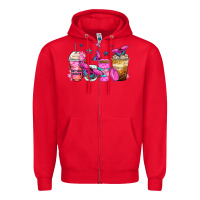 Red antisocial butterfly coffee cups Zipper Hoodie - Zillion Design Studio