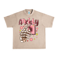 French Oak anxiety skeleton hand Urban Heavy Tee - MaliasSmallBusiness