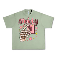 Oil Green anxiety skeleton hand Urban Heavy Tee - MaliasSmallBusiness