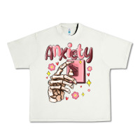 Pistachio anxiety skeleton hand Urban Heavy Tee - MaliasSmallBusiness