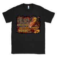 Black all i want for christmas is a horse brown horse Classic Tee - RanaPortraitStore
