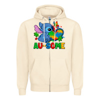 Sandshell ausome stitch autism Zipper Hoodie - Zillion Design Studio