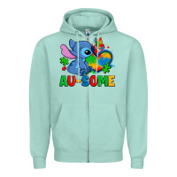 Seafoam ausome stitch autism Zipper Hoodie - Zillion Design Studio