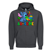 Smoke ausome stitch autism Zipper Hoodie - Zillion Design Studio