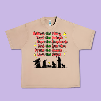 Urban Heavy Tee jesus and family belive like mary