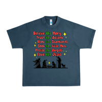 Midnight Navy jesus and family belive like mary Urban Heavy Tee - MaliasSmallBusiness