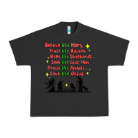 Pigment Black jesus and family belive like mary Urban Heavy Tee - MaliasSmallBusiness