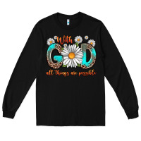 Black with god all things are possible daisy Long Sleeve Tee - Zillion Design Studio