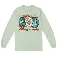 Matcha with god all things are possible daisy Long Sleeve Tee - Zillion Design Studio