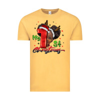 Vintage Mustard my first christmas african girl Vintage Tee - BarkalooDesign