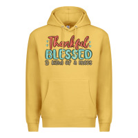 Antique Gold thankful blessed and kind of a mess Premium Hoodie - MaliasSmallBusiness