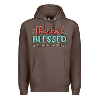 Coffee thankful blessed and kind of a mess Premium Hoodie - MaliasSmallBusiness