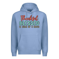 Colony Blue thankful blessed and kind of a mess Premium Hoodie - MaliasSmallBusiness