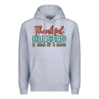Heather Grey thankful blessed and kind of a mess Premium Hoodie - MaliasSmallBusiness