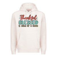 Pale Pink thankful blessed and kind of a mess Premium Hoodie - MaliasSmallBusiness
