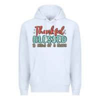 White thankful blessed and kind of a mess Premium Hoodie - MaliasSmallBusiness