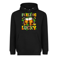 Black feeling lucky Heavyweight Hoodie - Artiststas