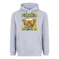 Heather Grey feeling lucky Heavyweight Hoodie - Artiststas