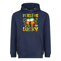 Navy feeling lucky Heavyweight Hoodie - Artiststas