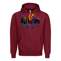 Burgundy autism advocate Zipper Hoodie - Zillion Design Studio