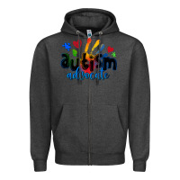 Charcoal Heather autism advocate Zipper Hoodie - Zillion Design Studio