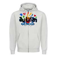 Dove Grey autism advocate Zipper Hoodie - Zillion Design Studio